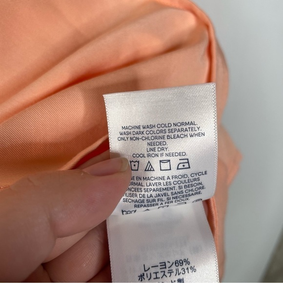 Lands’ End Dolman Sleeve Peach Button Down Top Size Medium - Picture 6 of 7
